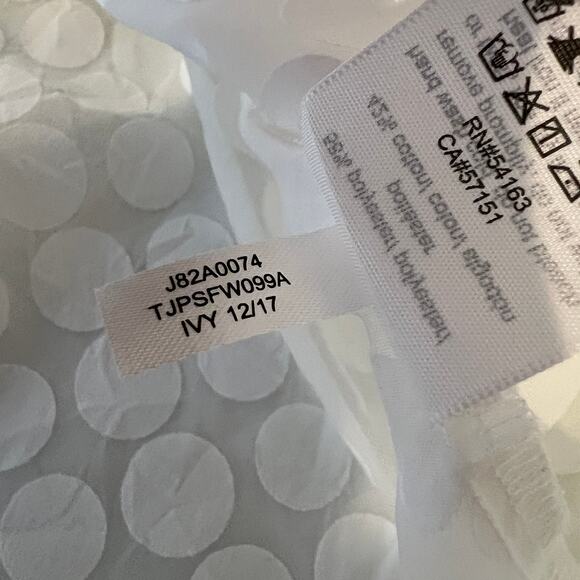 TOMMY HILFIGER Sheer Polka Dot Bell Sleeve Blouse White Women's Size Large - Picture 8 of 8